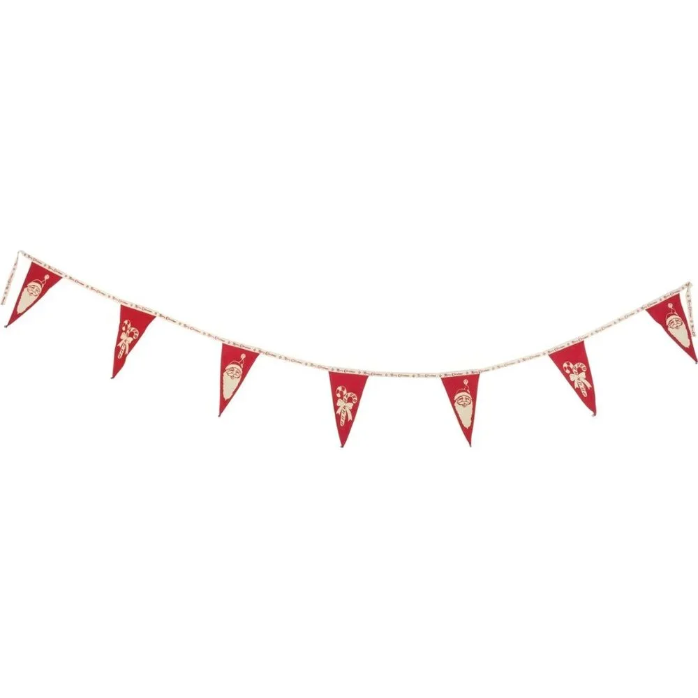 Santa and Candy Cane Pennant Banner  - Primitives by Kathy